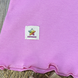 Pembe kolsuz t-shirt şort takım