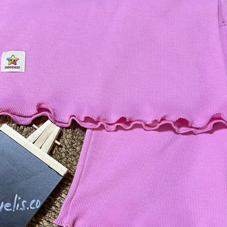 Pembe kolsuz t-shirt şort takım