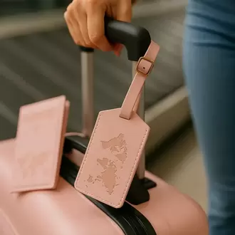 PASAPORT KILIFI VE VALİZ ETİKET KILIFI PEMBE RENK 2 PARÇA