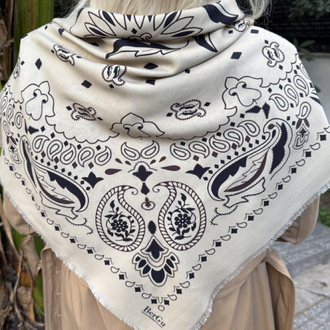 BerGu Scarf Ekru Şal 