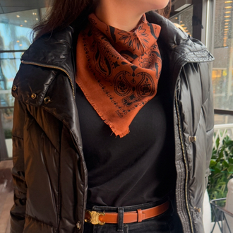 BerGu Amber Kahverengi Şal Bandana