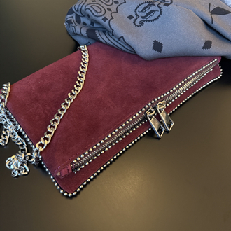 Sera Suede Bordo Çanta
