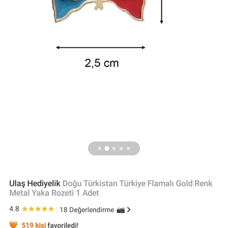 Doğu Türkistan Rozet (5 ADET)