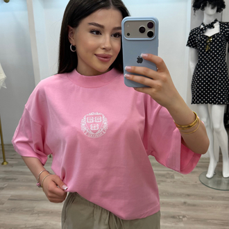 Pembe Baskılı Tişört
