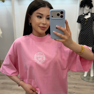 Pembe Baskılı Tişört