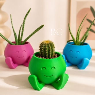 "Smile Buddy" Saksı - Sukulent&Kaktüs Saksısı