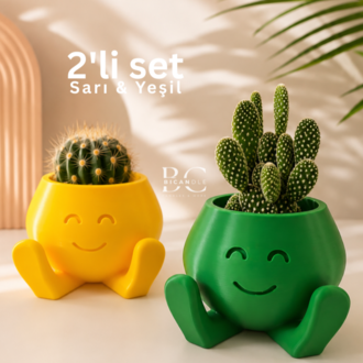 2'li "Smile Buddy" Saksı Seti