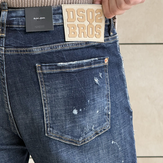 DSQ2 [BROS] NAVY BLUE LAZER KESİM PREMIUM JEANS