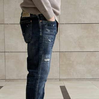 DSQ2 [BROS] NAVY BLUE LAZER KESİM PREMIUM JEANS