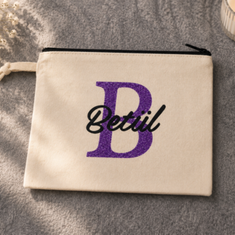 Arapça ve Türkçe İsme Özel Çift Taraflı Baskılı Clutch Çanta