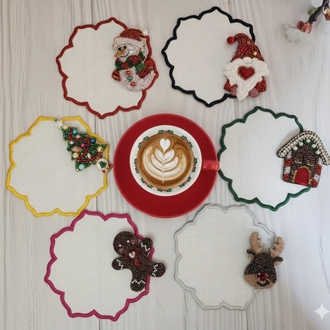 6 lı yılbaşı seti broş+ peçete 