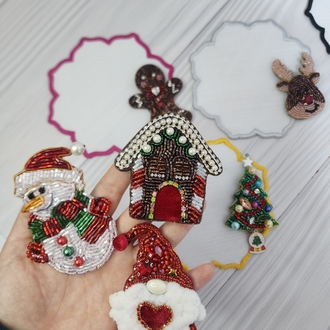 6 lı yılbaşı seti broş+ peçete 
