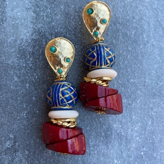 Carol and Traditional Blue Küpeler