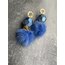 Metallic Blue Fur Küpeler