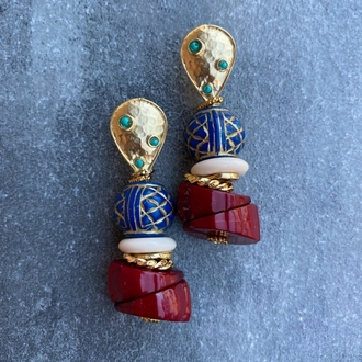 Carol and Traditional Blue Küpeler