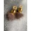 Gold Mink Fur Küpeler