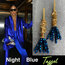 Night Blue Tassel Küpeler