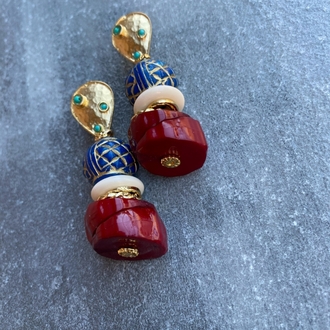 Carol and Traditional Blue Küpeler