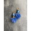 Metallic Blue Fur Küpeler