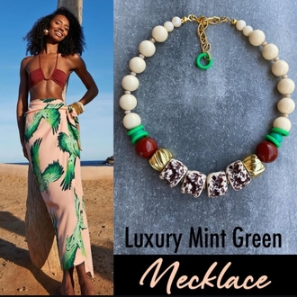 Luxury Mint Green Kolye