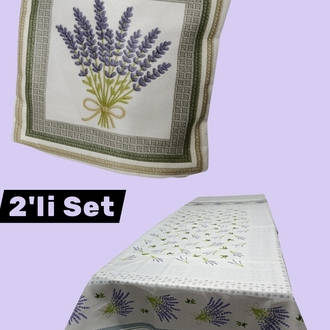 Masa örtüsü + Kırlent kılıfı 2'li Set