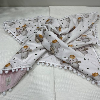 Pembe Poplin Kumaş Çok Amaçlı Bebek Battaniyesi
