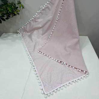 Pembe Poplin Kumaş Çok Amaçlı Bebek Battaniyesi