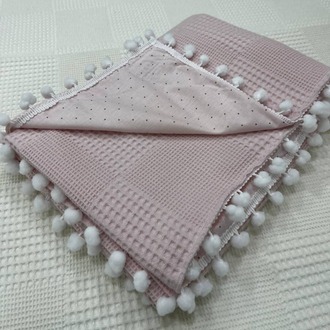 Pembe Poplin Kumaş Çok Amaçlı Bebek Battaniyesi