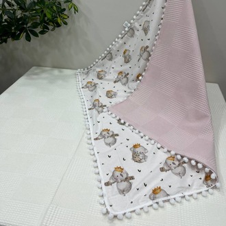 Pembe Poplin Kumaş Çok Amaçlı Bebek Battaniyesi