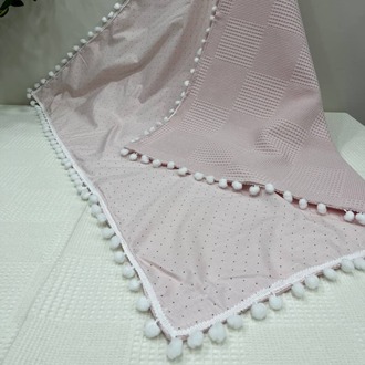 Pembe Poplin Kumaş Çok Amaçlı Bebek Battaniyesi