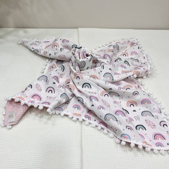 Pembe Poplin Kumaş Çok Amaçlı Bebek Battaniyesi