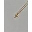 Minimalist Taşlı Haç Gold Çelik Kolye