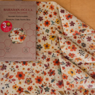 Yeniden Kullanılabilir Balmumu Gıda Sarma Bezi – 3’lü Set