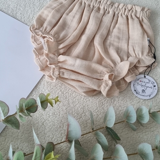 Bej muslin bloomer (yüksek bel)