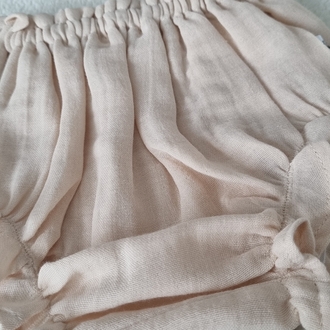 Bej muslin bloomer (yüksek bel)