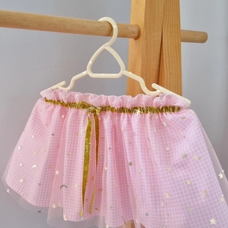 Sakura tül etek ve pelerin(pembe)