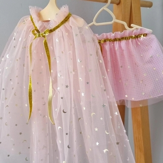 Sakura tül etek ve pelerin(pembe)