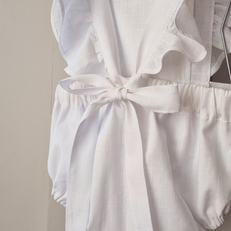 Beyaz Chic keten romper