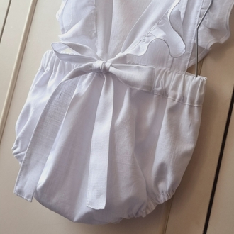 Beyaz Chic keten romper