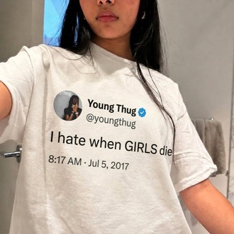 I hate when gırls die y2k vıntage tee