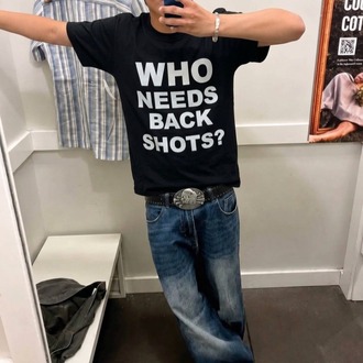 who needs back shots y2k vıntage tee