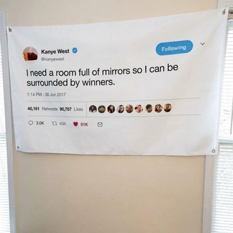 kanye west iconic tweer wall flag