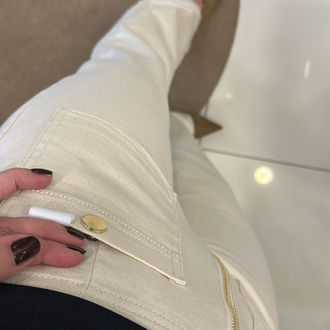 CEP DETAYLI KREM JEAN