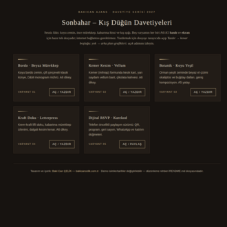 Sonbahar–Kış Düğün Davetiye 2027