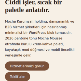 Mocha Kurumsal Teması