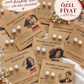 Cumhuriyet Kadınları Koleksiyonu İnci Küpe