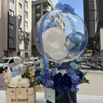 Blue Grace Welcome Set ( Özel hediye balon kutusu)