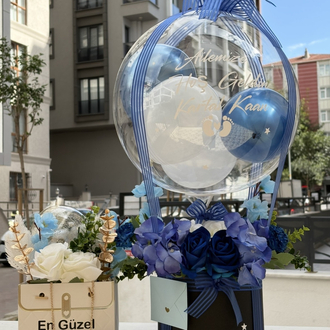 Blue Grace Welcome Set ( Özel hediye balon kutusu)