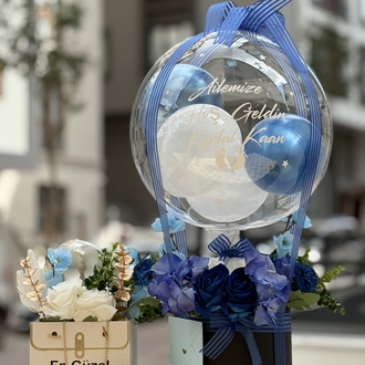 Blue Grace Welcome Set ( Özel hediye balon kutusu)