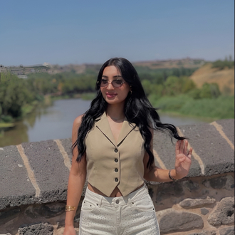 Bej Cut Out Yelek